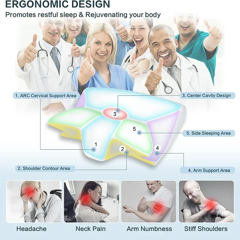 2-in-1 Gedächtnisschaum Nackenstützkissen mit ergonomischem Konturdesign – RestAlign