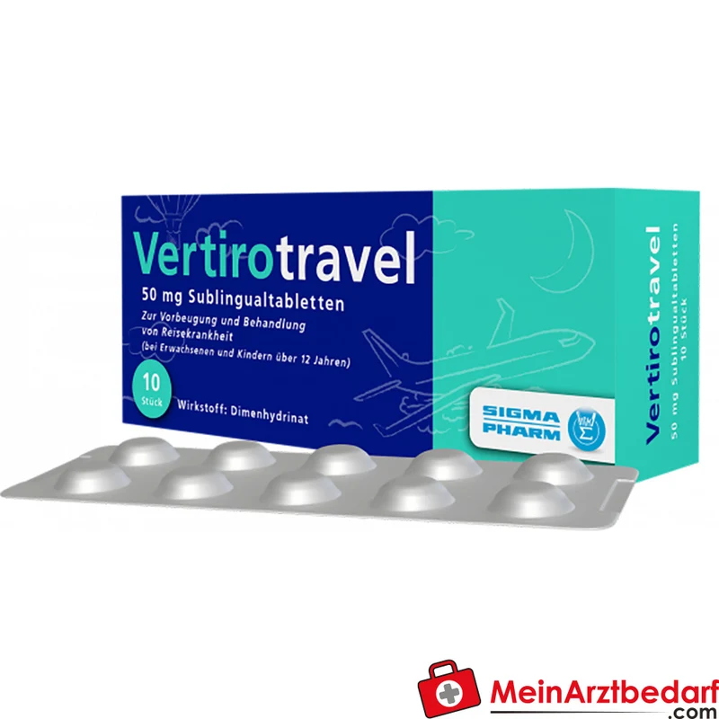 SIG01 Vertirotravel Sublingualtabletten 50 mg Dimenhydrinat gegen Reisekrankheit 10 St