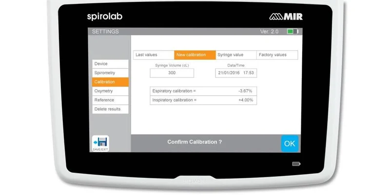 Spirolab desktop spirometer 7 inch touchscreen met oximeter en turbine