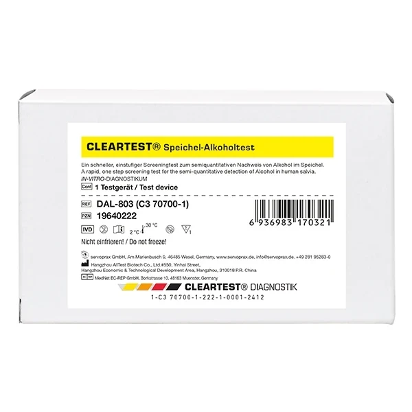 Cleartest Speeksel Alcohol Test – Snelle en Betrouwbare Alcohol Zelftest 1 stuk