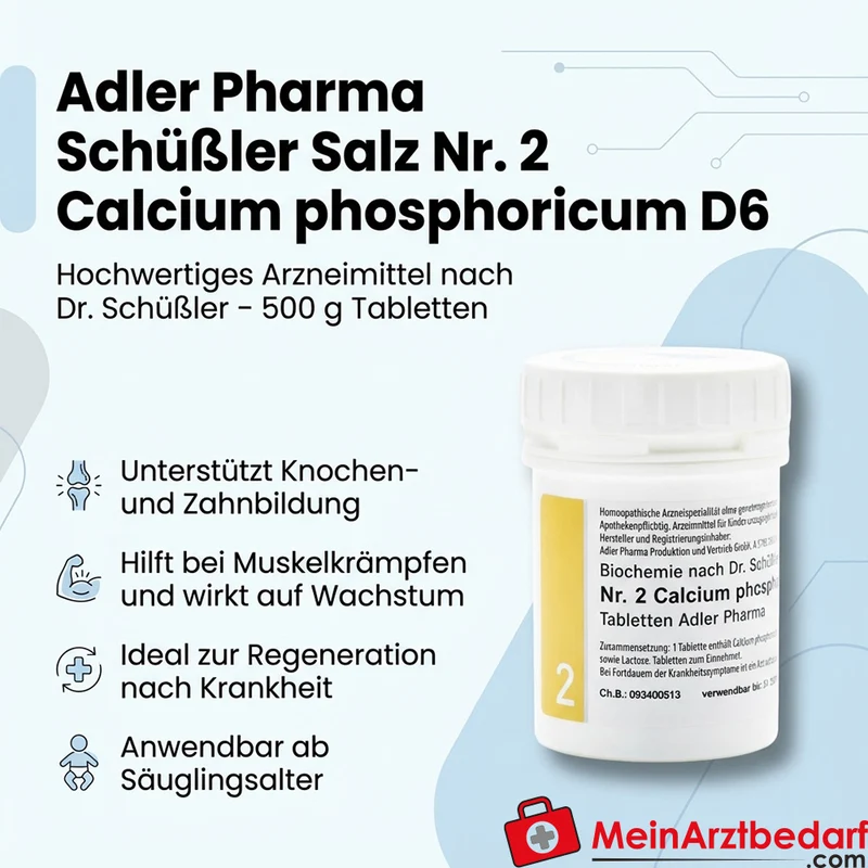 Adler Pharma Schüßler Salz Nr. 2 Calcium phosphoricum D6 Tabletten 500 g