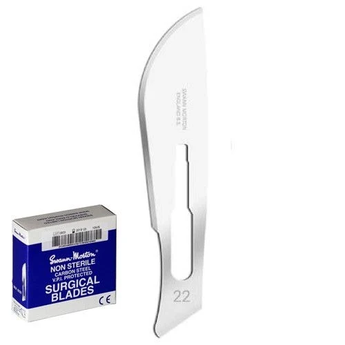Swann Morton® Scalpelmesjes 0108, 100 stuk nr 22 niet steriel