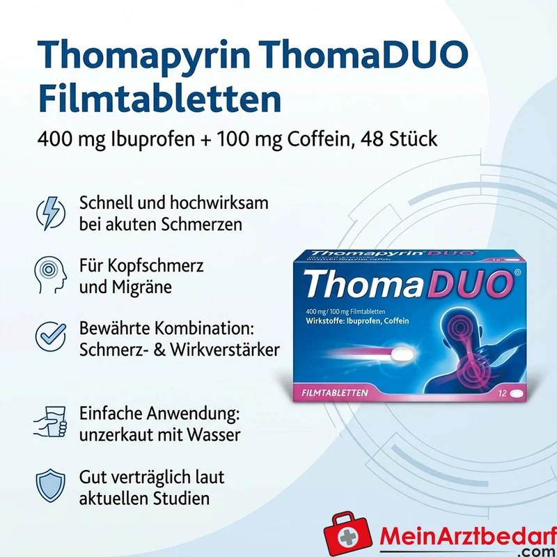 Thomapyrin Thomaduo Filmtabletten 400 mg Ibuprofen / 100 mg Coffein, 48 St