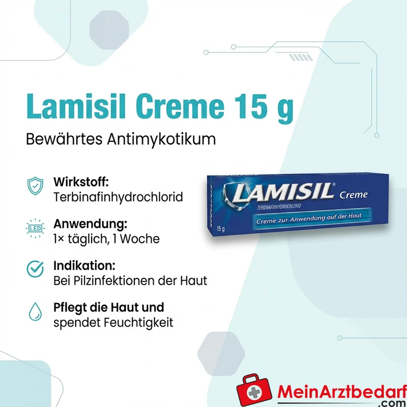 GSK-Gebro Lamisil Creme 15 g Terbinafinhydrochlorid Antimykotikum bei Hautpilz 1x täglich, 1 Woche