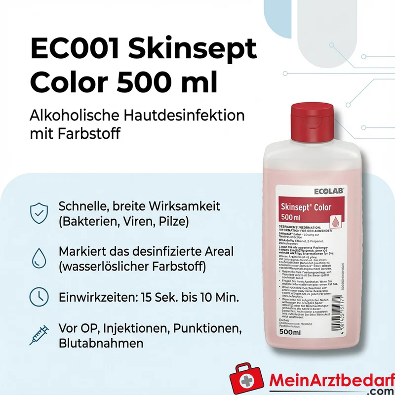 ECO01 Skinsept Color 500 ml Hautdesinfektion alkoholisch mit Farbstoff