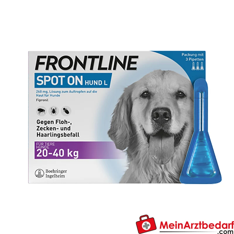 Frontline Spot on Hund L 20-40 kg gegen Flöhe und Zecken, 4 Wochen Schutz