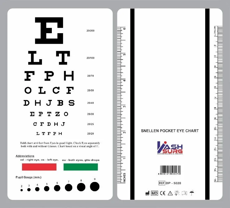 Visuskaart Snellen Pocket Card