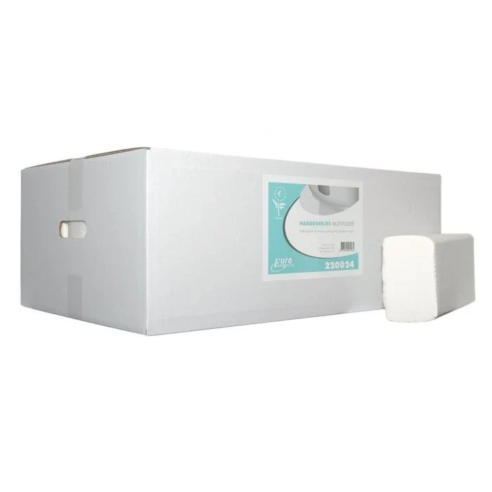 Handdoekjes M vouw cellulose 2 laags 20,5 X 24 cm 3750 stuks