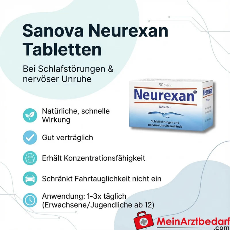 Sanova Neurexan Tabletten 50 Stk. – Homöopathisches Beruhigungs- und Schlafmittel bei nervöser Unruhe