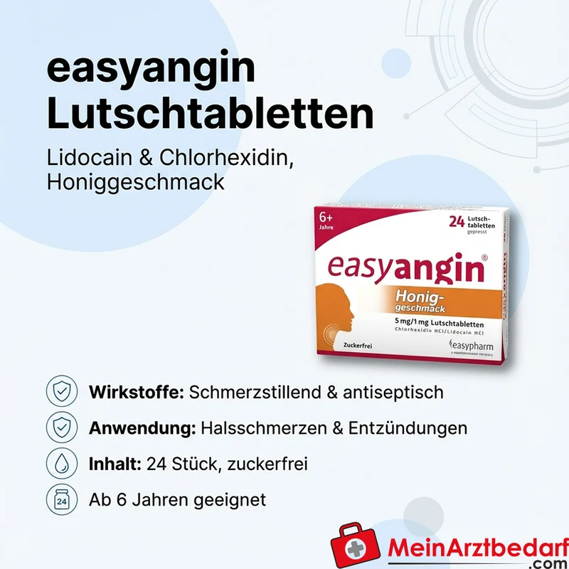 easyangin Lutschtabletten Lidocain & Chlorhexidin Honig 24 St.