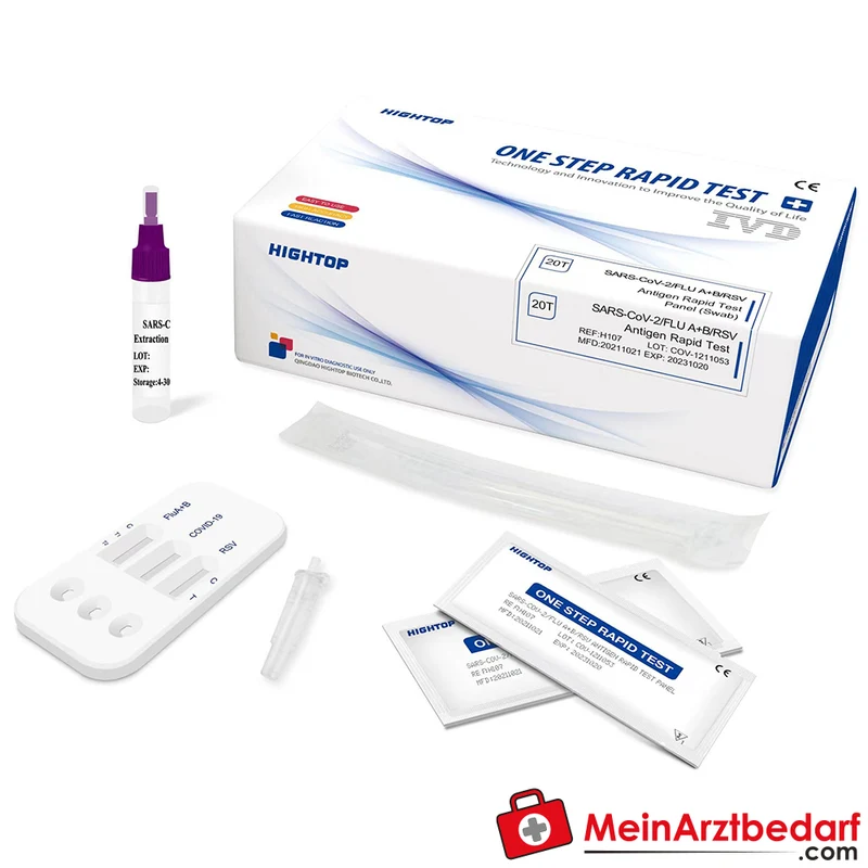 HighTop 4-in-1 RSV, Influenza A/B & SARS-CoV-2 Antigen-Schnelltest, 20 Stück