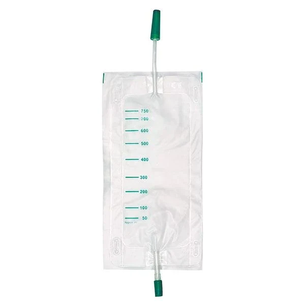 DCT urine-beenzak niet-steriel 750 ml 10 cm slang, centrale inlaat