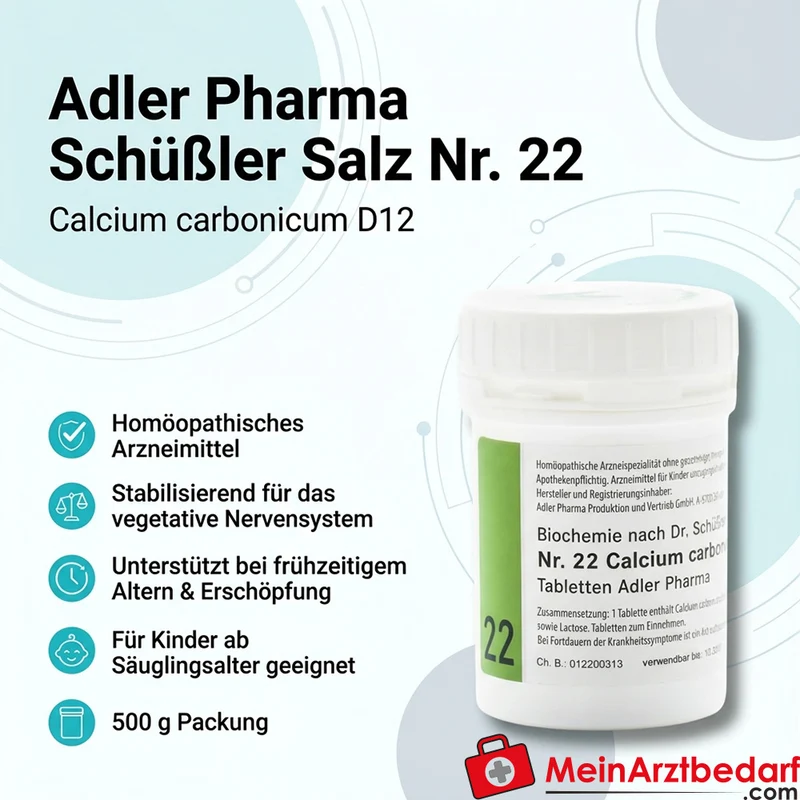 Adler Pharma Schüßler Salz Nr. 22 Calcium carbonicum D12 Tabletten 500 g