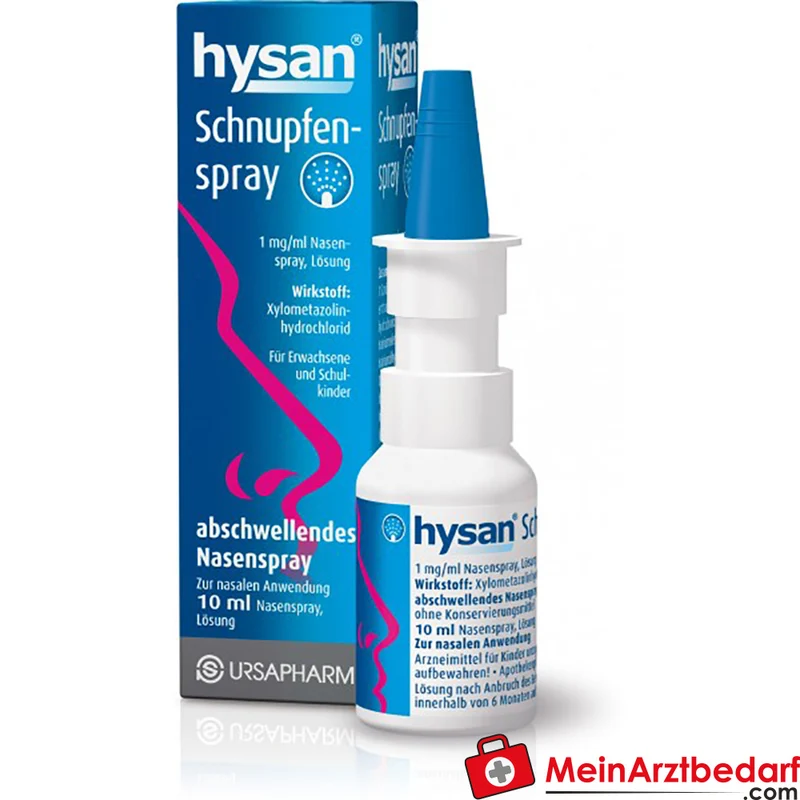 hysan Schnupfenspray 10 ml - Xylometazolin 1 mg/ml Nasenspray Lösung für Erwachsene und Schulkinder