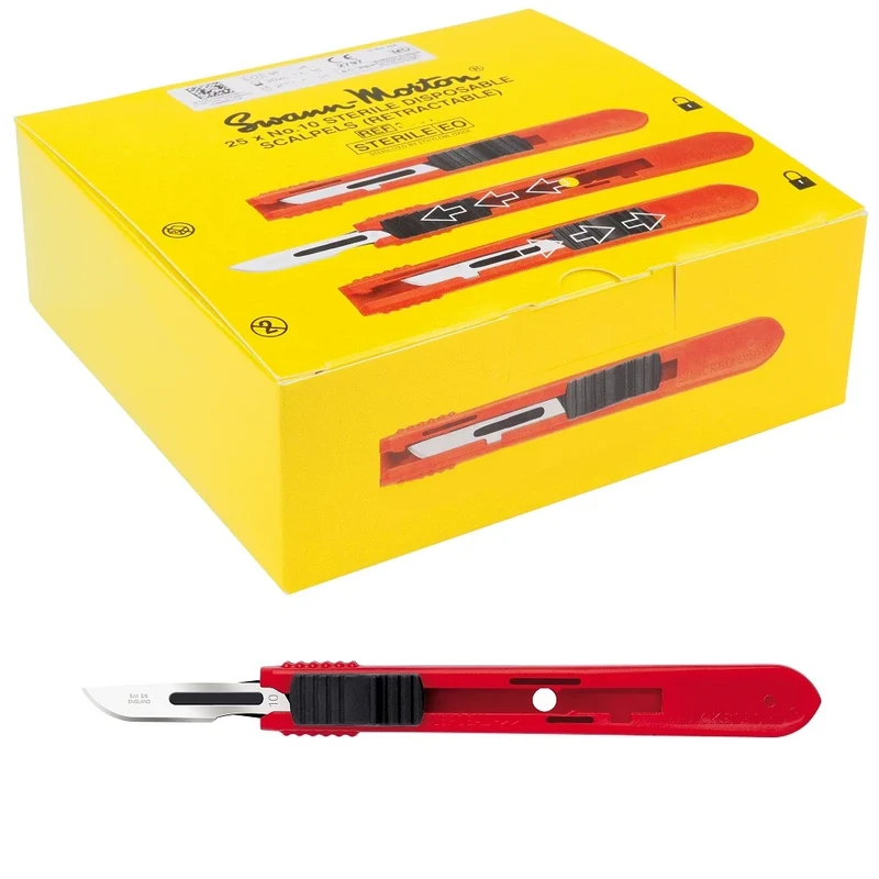 Swann-Morton intrekbare veiligheidsscalpel, nr. 10, steriel 25 stuks (3901)