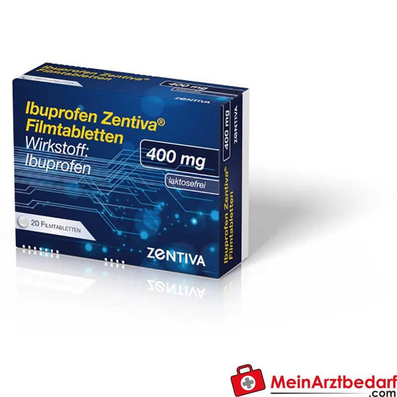 Zentiva Ibuprofen 400 mg Filmtabletten, 50 Stück, vegan laktosefrei fruktosefrei