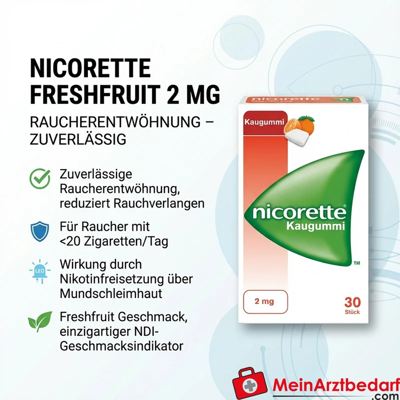 Nicorette Kaugummi 2 mg Freshfruit 105 St. Raucherentwöhnung
