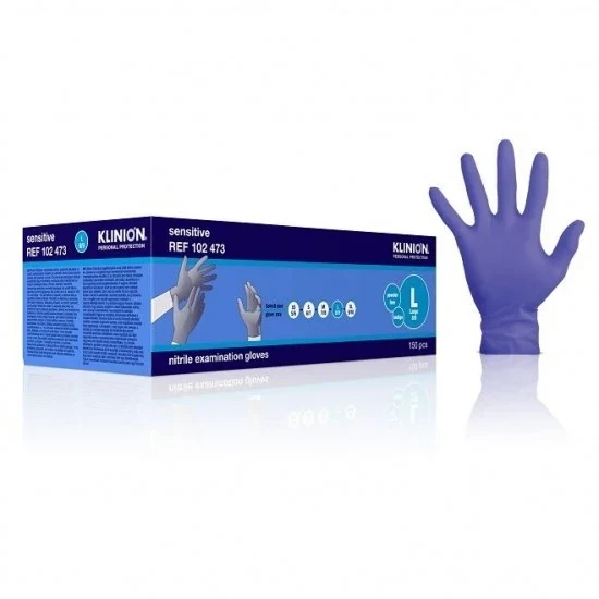 Klinion Nitrile Sensitive handschoenen - paars - Large - 150 stuks