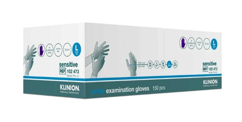 Klinion Nitrile Sensitive handschoenen - paars - Large - 150 stuks