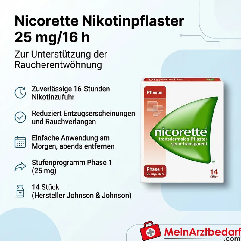 Nicorette (Johnson & Johnson) Nikotinpflaster 25 mg/16 h, 14 Stück
