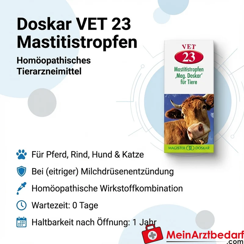 Doskar VET 23 Mastitistropfen 50 ml – Homöopathisches Tierarzneimittel