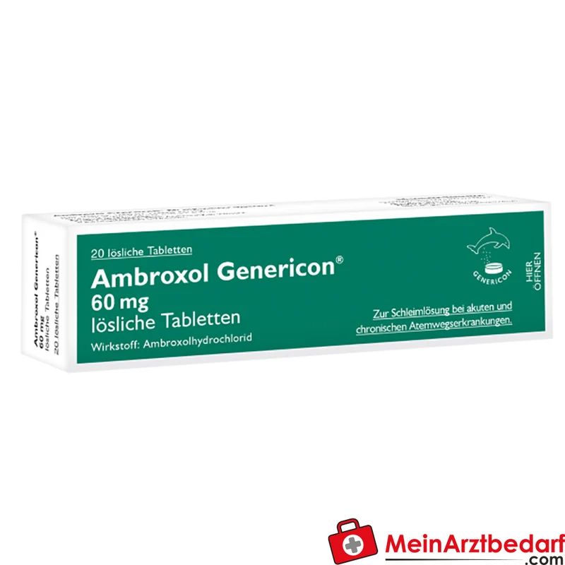 Genericon Ambroxol 60 mg lösliche Tabletten 20 St. bei Husten, schleimlösend