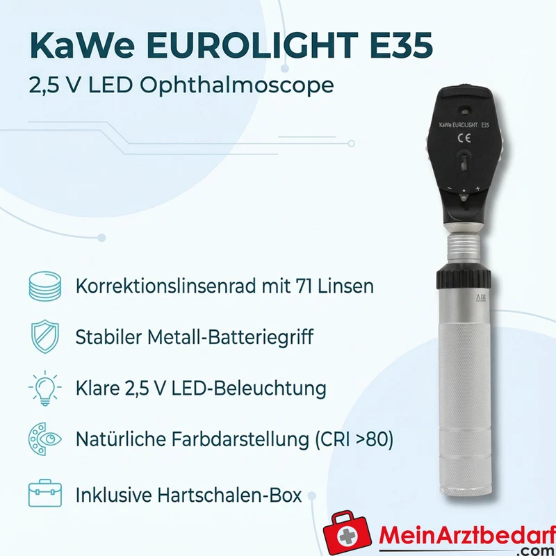 KaWe EUROLIGHT E35, 2,5 V, Ophthalmoskop LED
