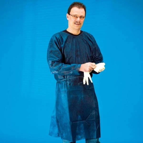 Disposable bezoekersjas, bezoekersschort 1 stuk blauw lange mouw
