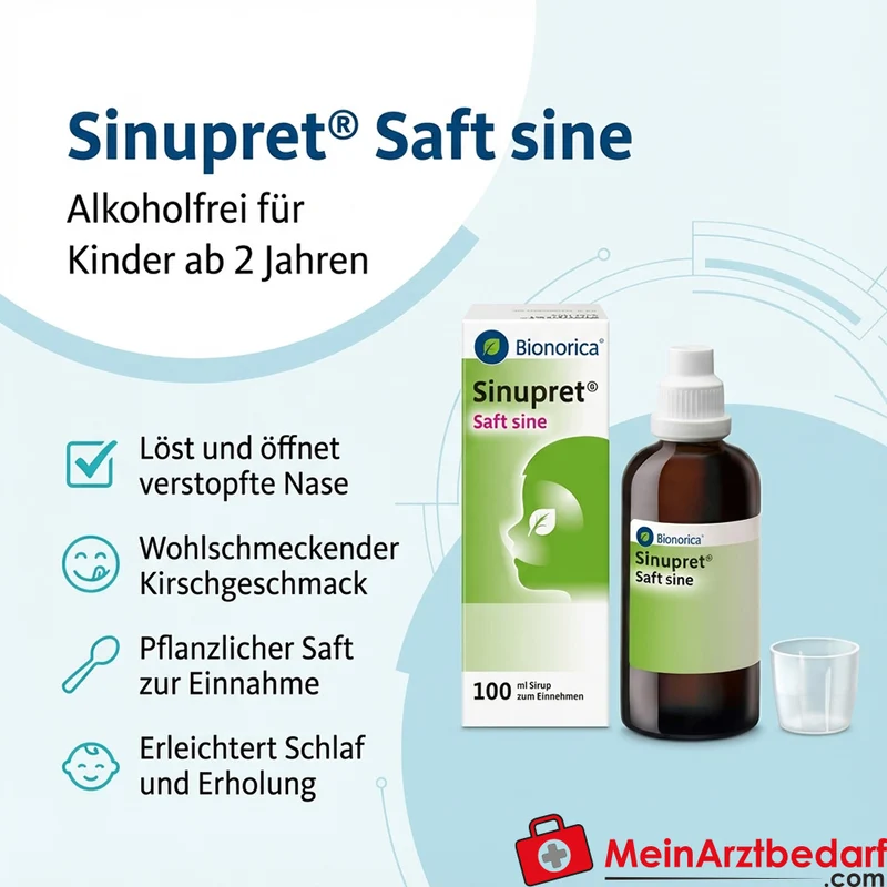 Sinupret Saft sine 100 ml alkoholfrei Kirschgeschmack für Kinder ab 2