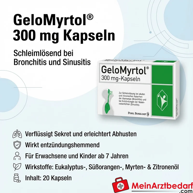 GeloMyrtol 300 mg Kapseln 20 St. – schleimlösend bei Bronchitis und Sinusitis