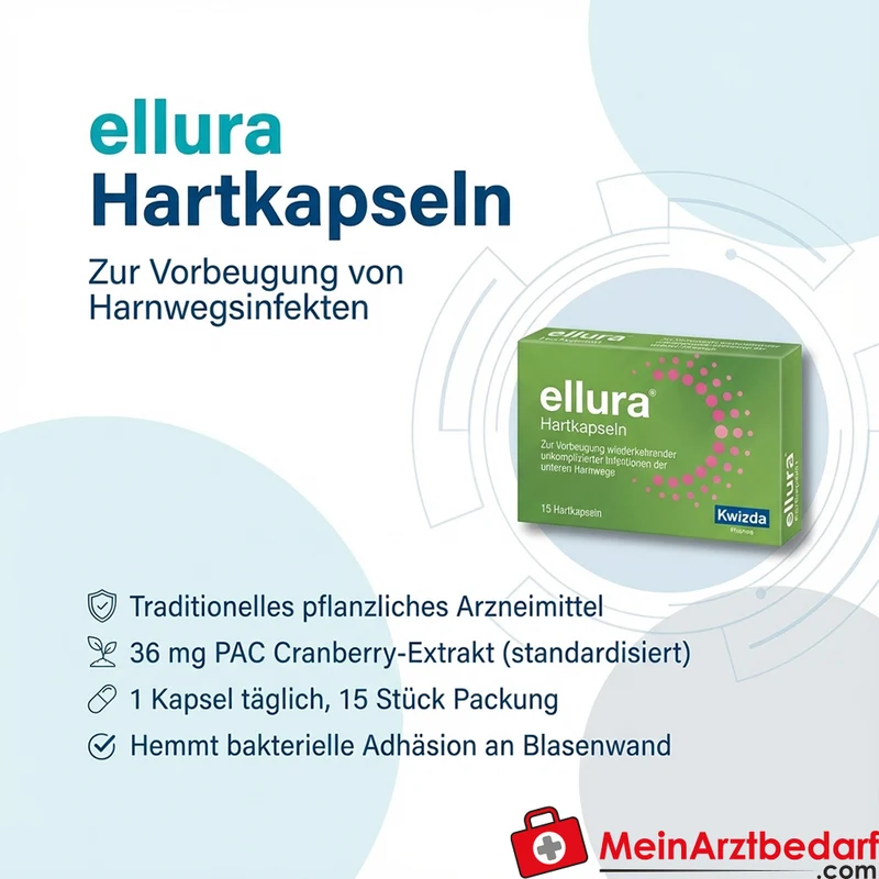 Ellura Hartkapseln 36 mg PAC Cranberry-Extrakt 15 Stück Vorbeugung Harnwegsinfekte