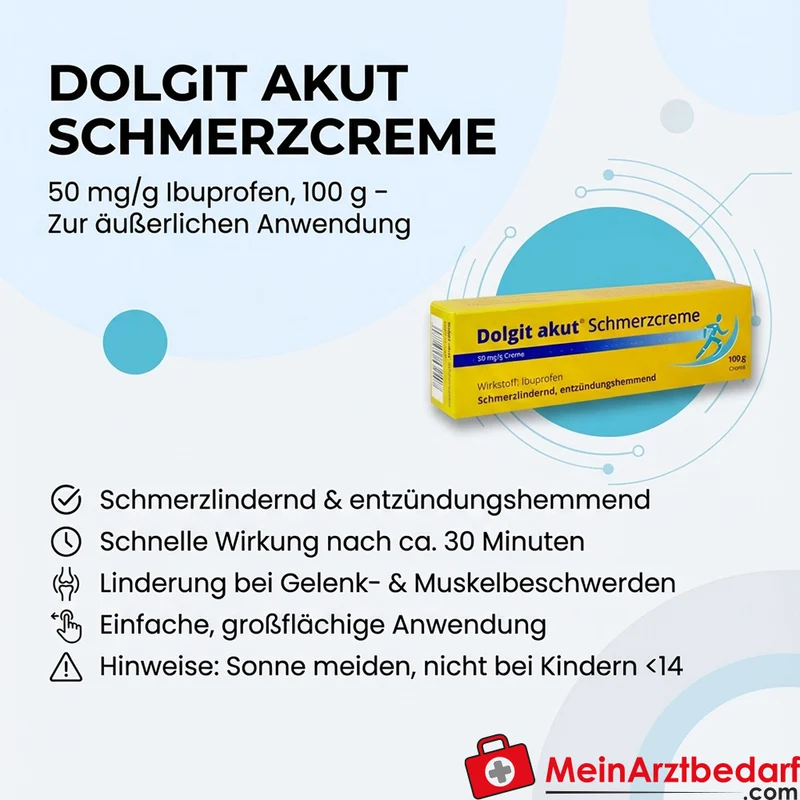 THE06 Dolgit Akut Schmerzcreme Ibuprofen 50 mg/g 100 g äußerlich schmerzlindernd entzündungshemmend