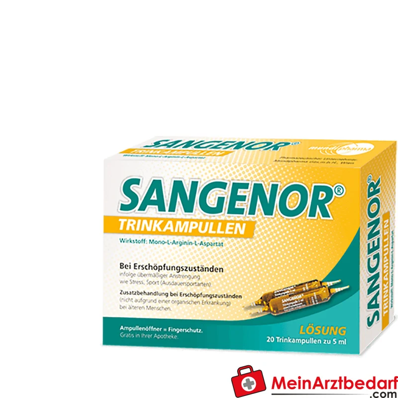 Sangenor Trinkampullen 20 St. L-Arginin & L-Asparaginsäure Nahrungsergänzung für Sportler