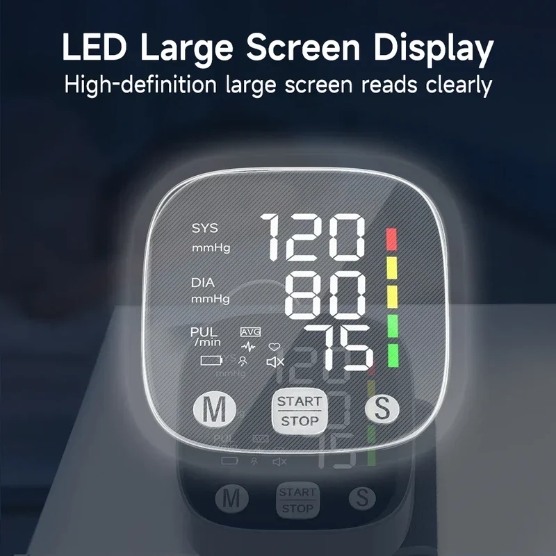 LED-Handgelenk-Blutdruckmessgerät mit Sprachfunktion – HeartGuard