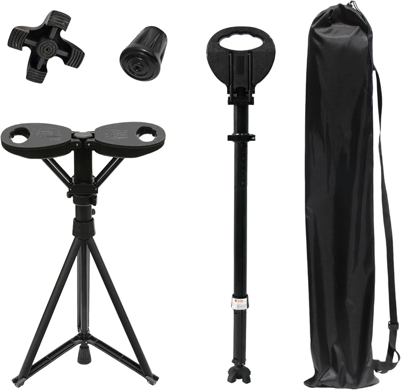 Zusammenklappbarer Stock mit Sitz – StepMate