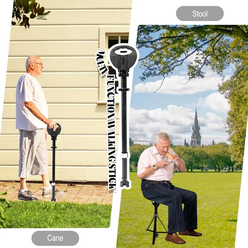 Zusammenklappbarer Stock mit Sitz – StepMate