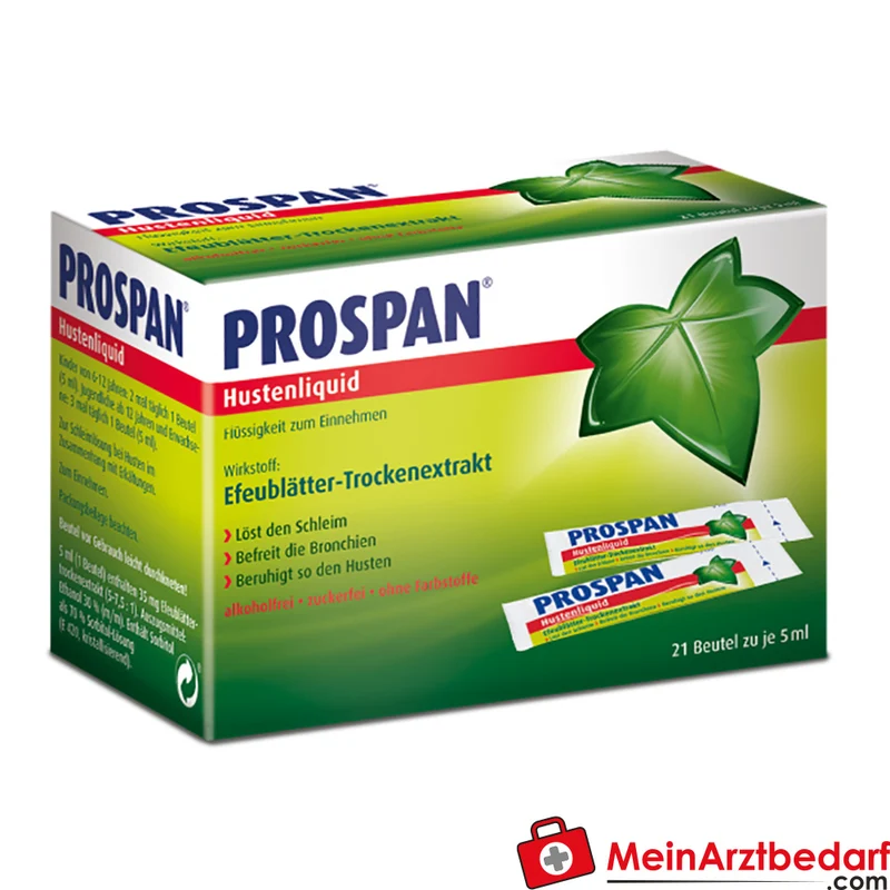 Prospan Hustenliquid Beutel 5 ml, 21 St., pflanzliches Efeu-Extrakt, ohne Zucker/Alkohol, ab 6 Jahre
