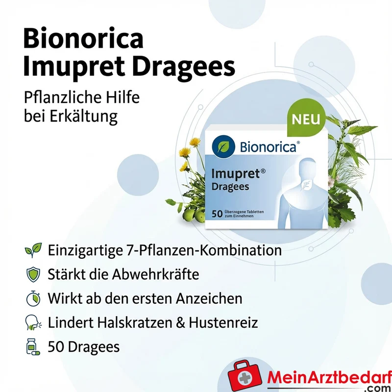Bionorica Imupret Dragees 50 Stück, pflanzlich gegen Erkältung, stärkt Immunabwehr