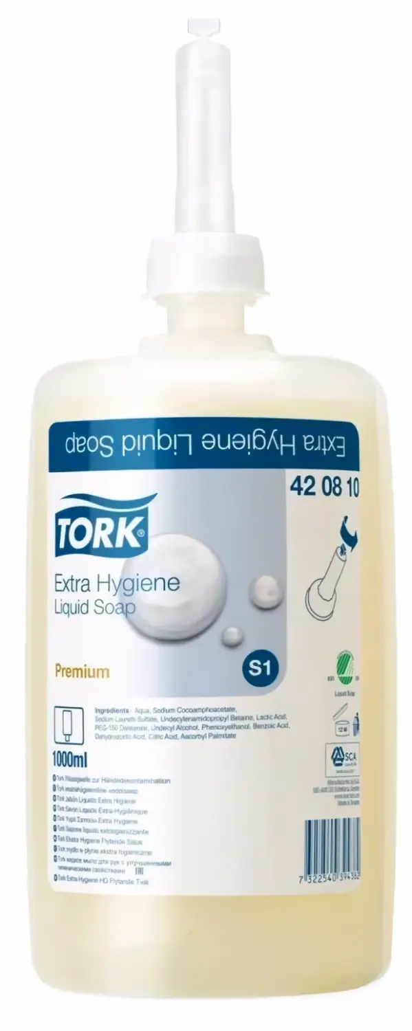 Tork zeep Extra Hygiene Liquid 1ltr 6 stuks 420810