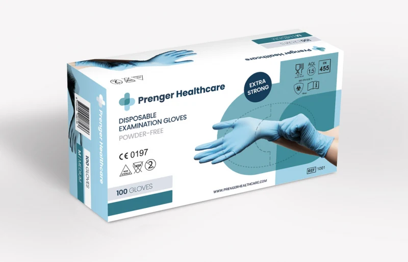 Prenger Nitril handschoenen - blauw - 100 stuks - Extra Large