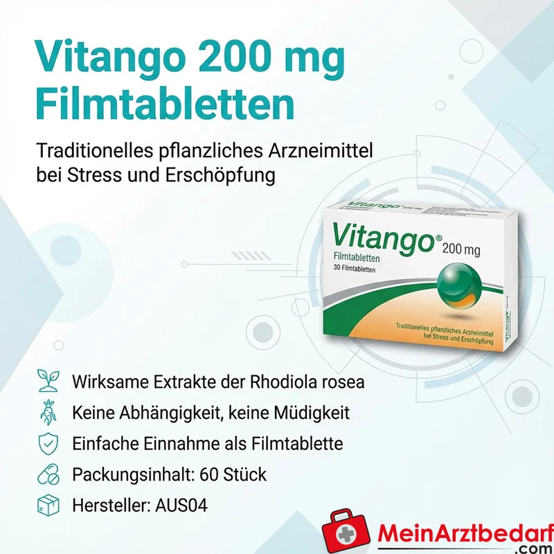Vitango 200 mg Filmtabletten 60 St. pflanzliches Arzneimittel bei Stress und Erschöpfung