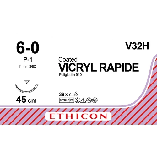 Vicryl Rapide Hechtdraad 6-0 45cm P-1 V32H 36 stuks