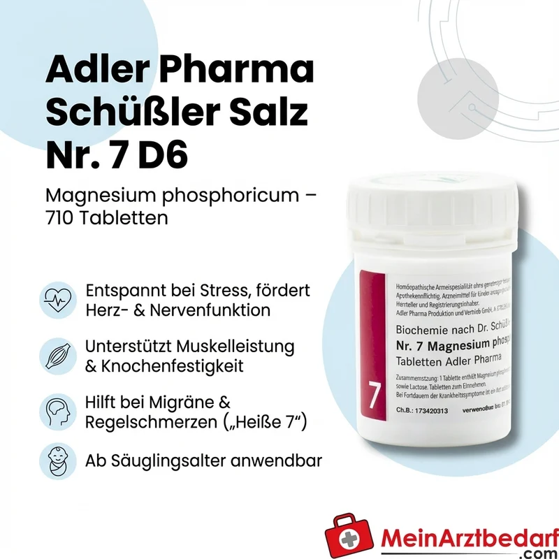 Adler Pharma Schüßler Salz Nr. 7 D6 Tabletten Magnesium phosphoricum 710 Stück