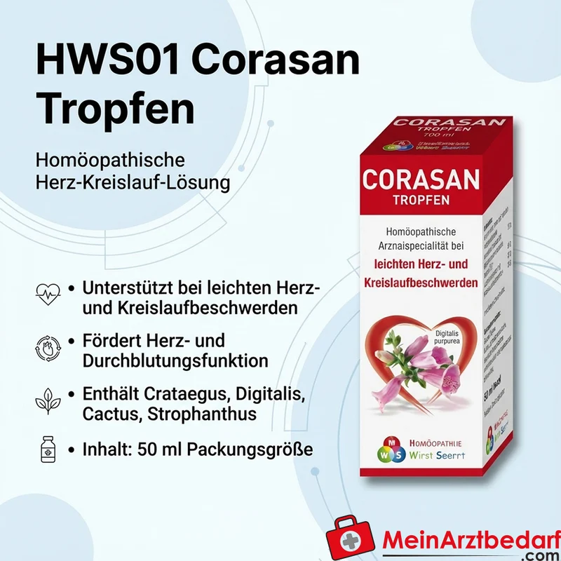HWS01 Corasan Tropfen 50 ml homöopathische Herz-Kreislauf-Lösung