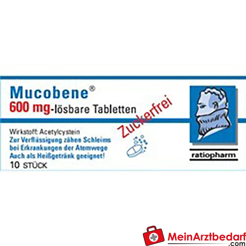 ratiopharm Mucobene 600 mg lösliche Tabletten 10 St – Schleimlöser (Acetylcystein)