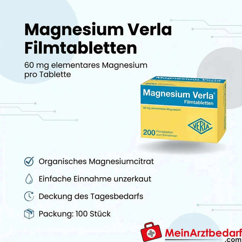 Verla Magnesium Filmtabletten 100 Stk, 60 mg elementares Magnesium