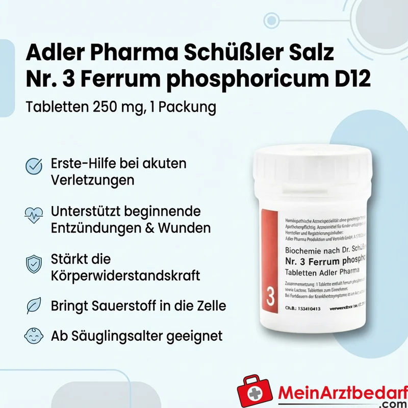 Adler Pharma Schüßler Salz Nr. 3 Ferrum phosphoricum D12 Tabletten 250 mg