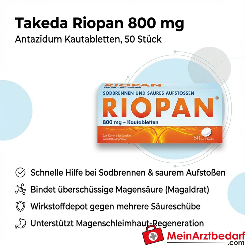 Takeda Riopan 800 mg Kautabletten 50 St. - Antazidum bei Sodbrennen