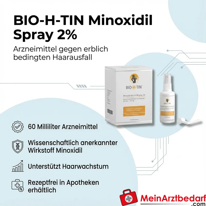 BIO-H-TIN Minoxidil Spray 2% 60 ml – Arzneimittel gegen erblichen Haarausfall