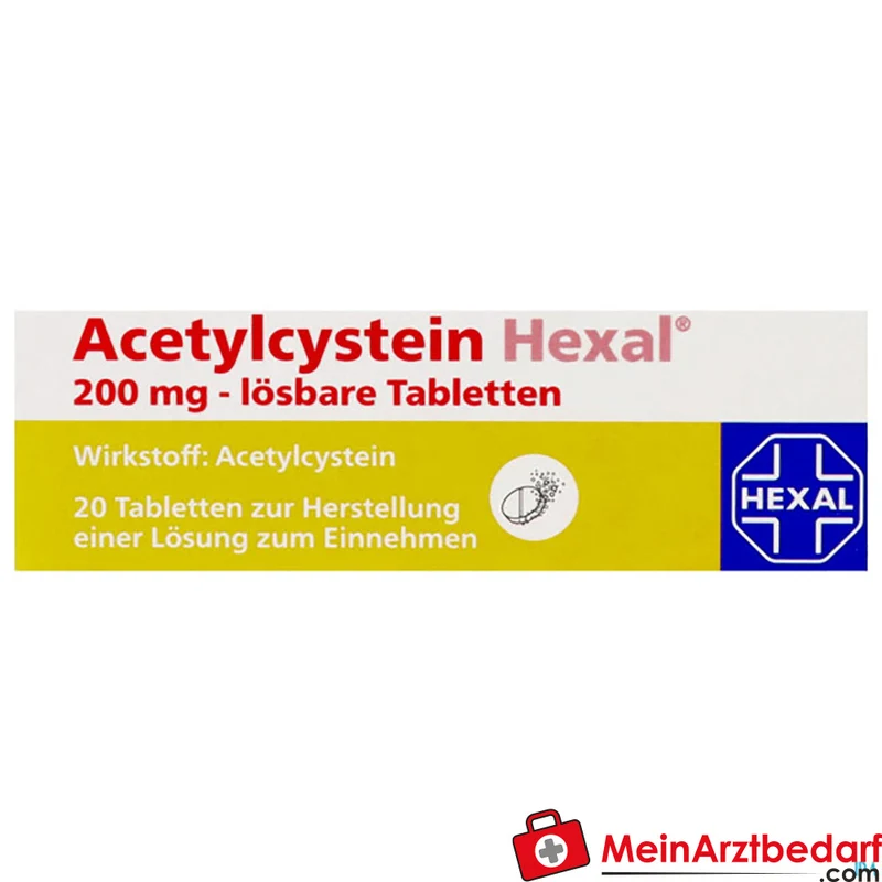 HEX01 Acetylcystein 200 mg Brausetabletten 20 Stück schleimlösend bei Husten